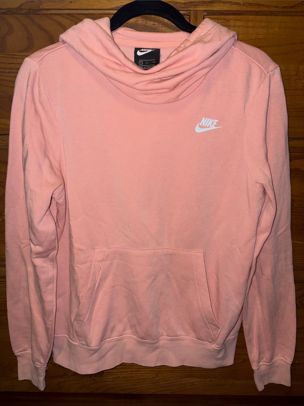 Nike Women’s Peach Pink Hoodie with White Swoosh